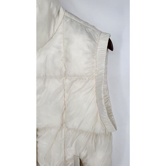 Le Rose Cream Zip Front Manteau Compressible Puffer Vest Women's M - Picture 11 of 11